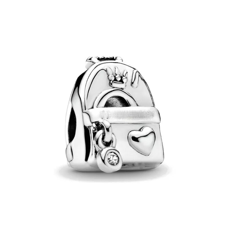 NEW 925 Sterling Silver Charm Fit Original Bracelet Accessories Women Jewelry White Series Football Snake Dreamcatcher Cross