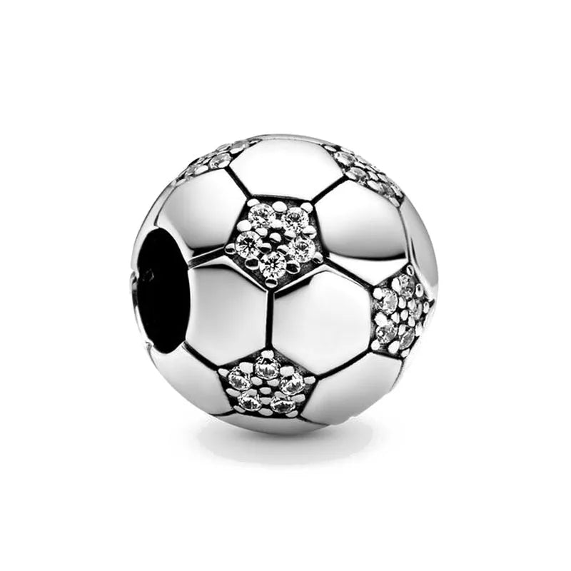 NEW 925 Sterling Silver Charm Fit Original Bracelet Accessories Women Jewelry White Series Football Snake Dreamcatcher Cross
