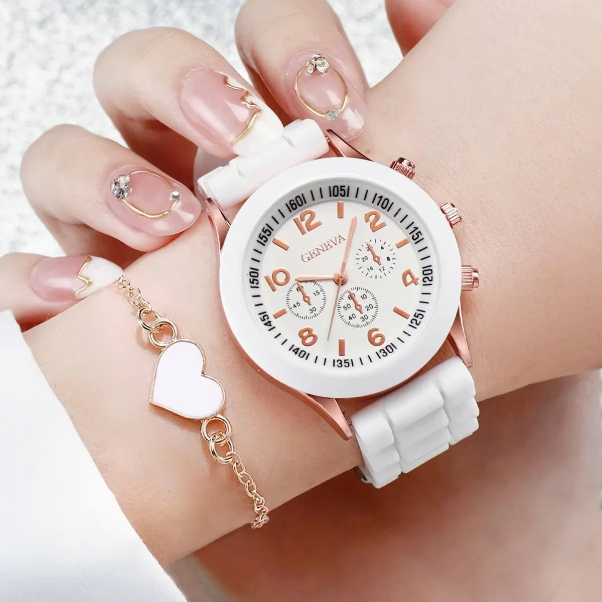 Women Watches Fashion Silicone Band Women Quartz Watches Jewelry Set Reloj Mujer