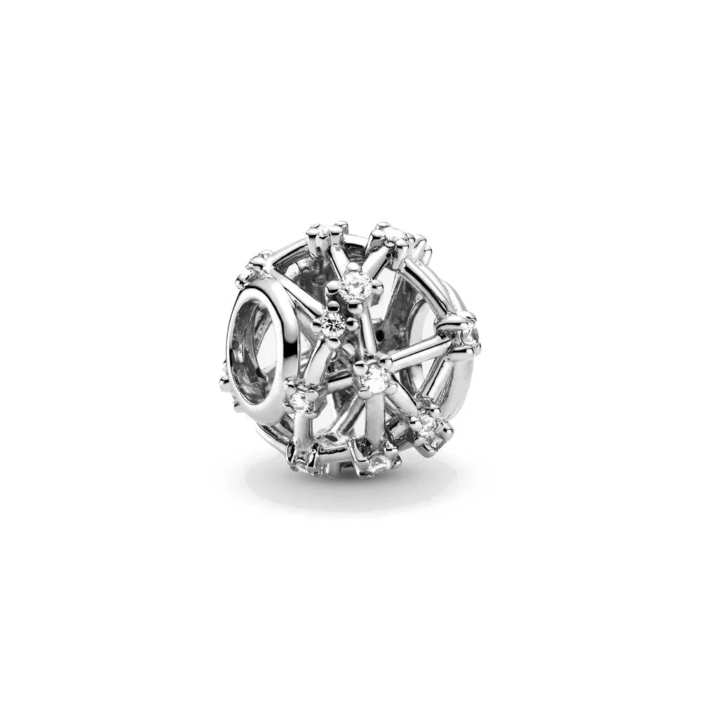 NEW 925 Sterling Silver Charm Fit Original Bracelet Accessories Women Jewelry White Series Football Snake Dreamcatcher Cross