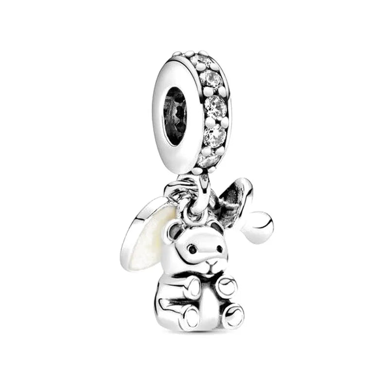 NEW 925 Sterling Silver Charm Fit Original Bracelet Accessories Women Jewelry White Series Football Snake Dreamcatcher Cross