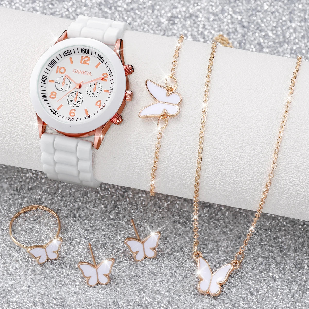 Women Watches Fashion Silicone Band Women Quartz Watches Jewelry Set Reloj Mujer