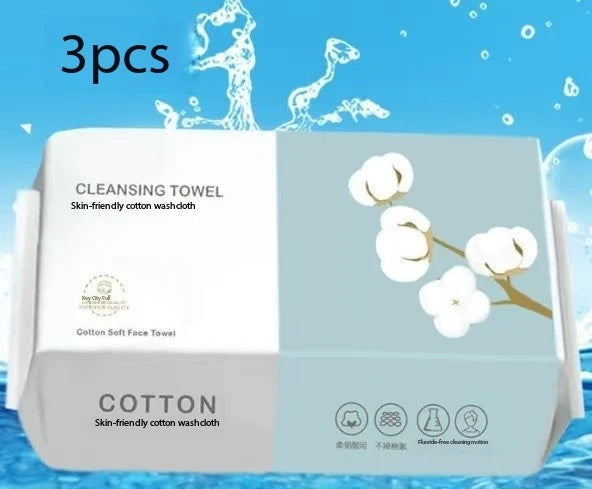 100PCS Natural Disposable Face Towel Travel Facial Cleansing Wet And Dry Makeup Remover Pearl Cotton Soft Makeup Nonwoven Towel