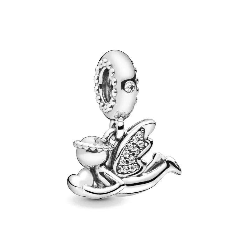 NEW 925 Sterling Silver Charm Fit Original Bracelet Accessories Women Jewelry White Series Football Snake Dreamcatcher Cross