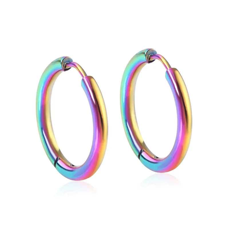 2Pcs Small Hoop Earrings for Women Men