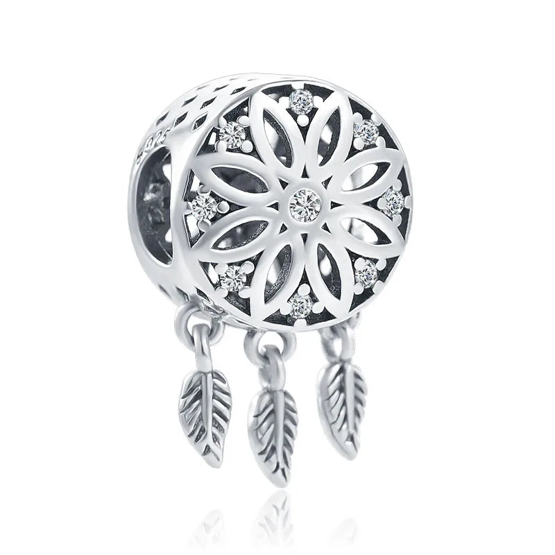 NEW 925 Sterling Silver Charm Fit Original Bracelet Accessories Women Jewelry White Series Football Snake Dreamcatcher Cross