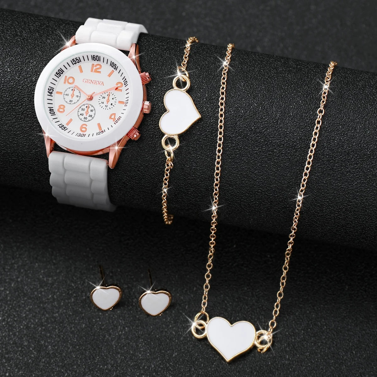 Women Watches Fashion Silicone Band Women Quartz Watches Jewelry Set Reloj Mujer
