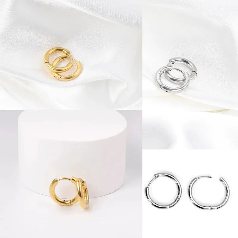 2Pcs Small Hoop Earrings for Women Men