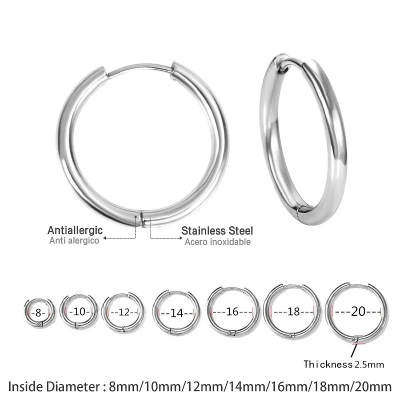 2Pcs Small Hoop Earrings for Women Men