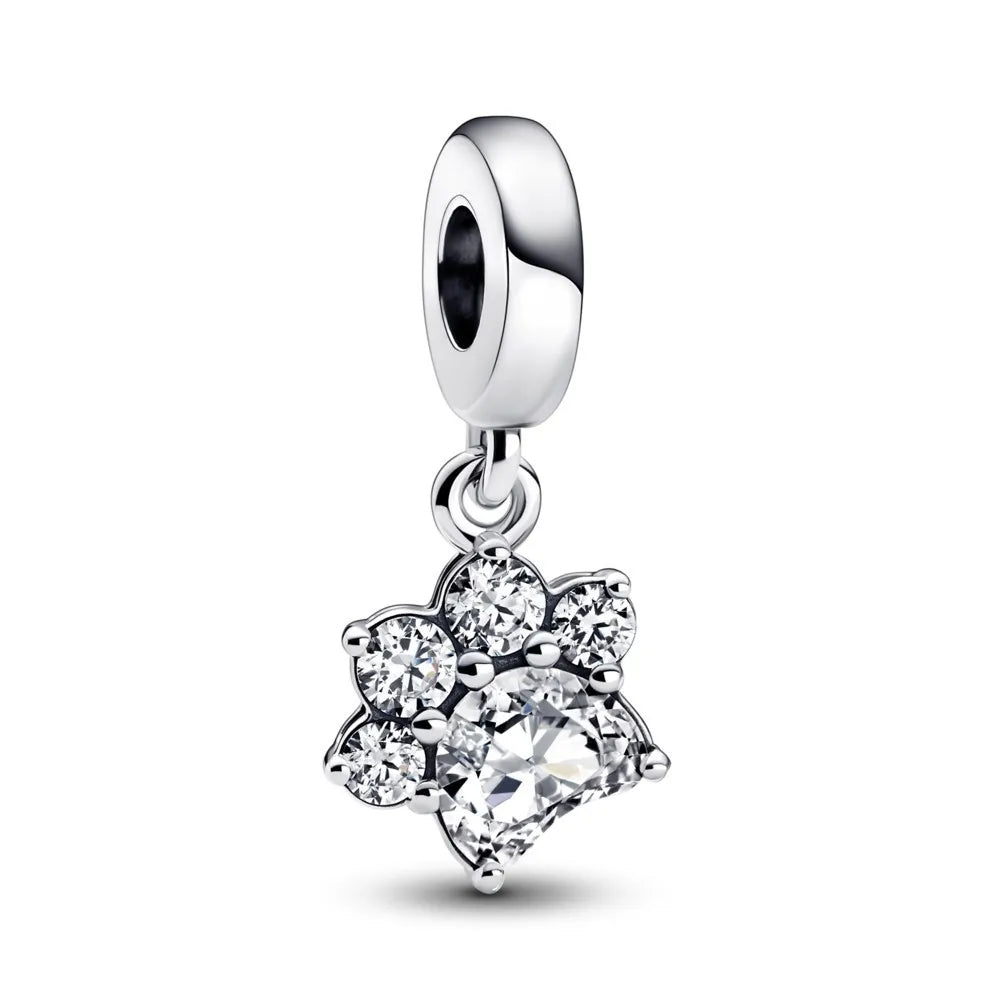 NEW 925 Sterling Silver Charm Fit Original Bracelet Accessories Women Jewelry White Series Football Snake Dreamcatcher Cross