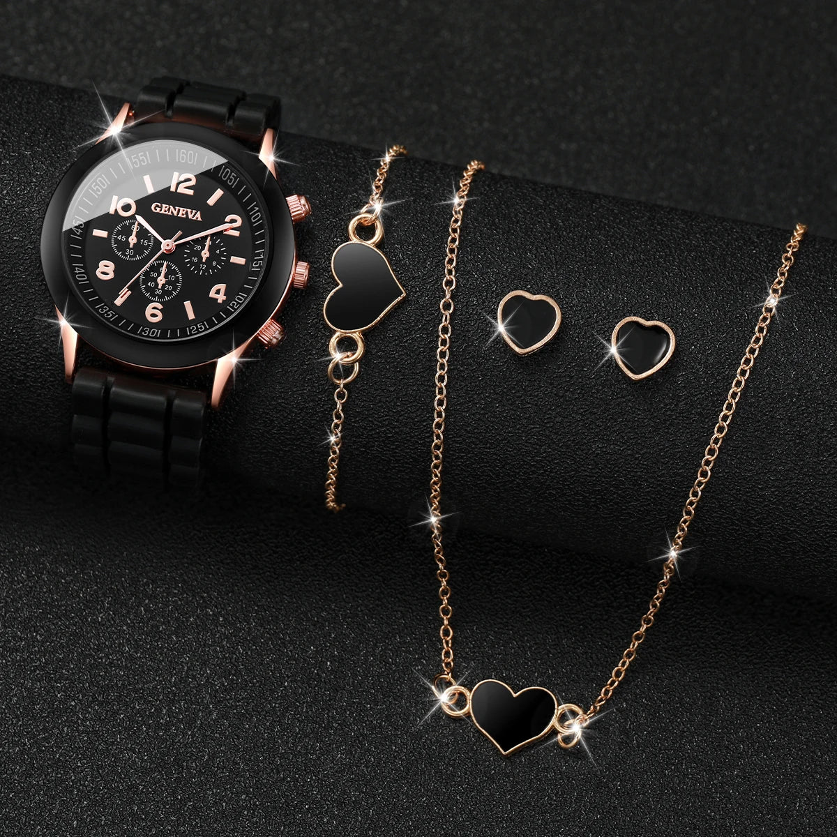 Women Watches Fashion Silicone Band Women Quartz Watches Jewelry Set Reloj Mujer
