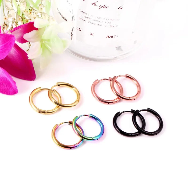 2Pcs Small Hoop Earrings for Women Men