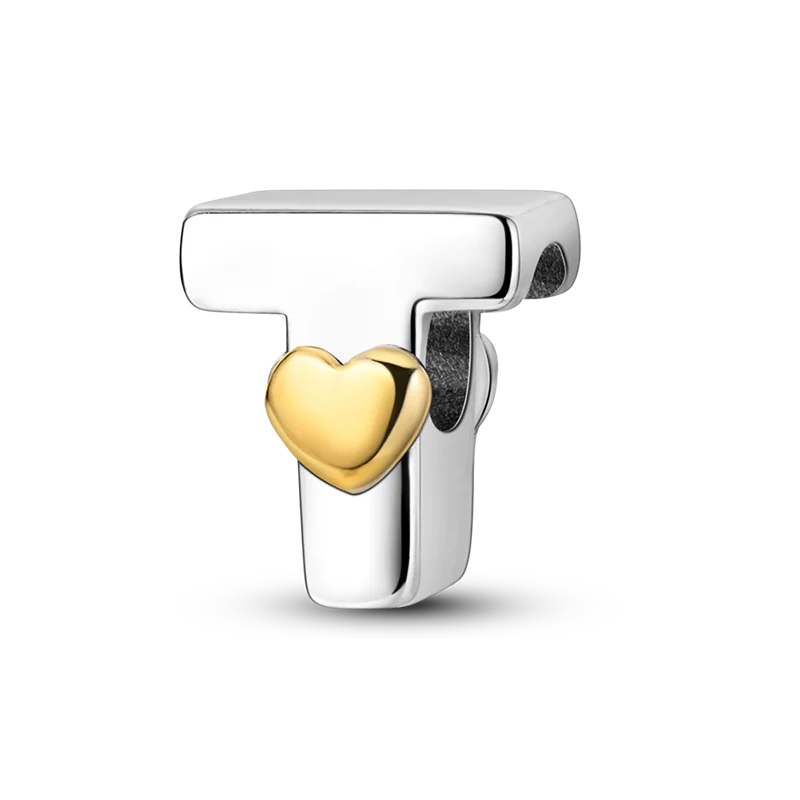 Fit Original Bangle Bracelet DIY A-Z Alphabet Charms Bead 925 Sterling Silver CZ Zircon LOVE Letter Dangle Pendant Jewelry Gift