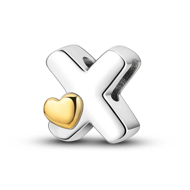 Fit Original Bangle Bracelet DIY A-Z Alphabet Charms Bead 925 Sterling Silver CZ Zircon LOVE Letter Dangle Pendant Jewelry Gift