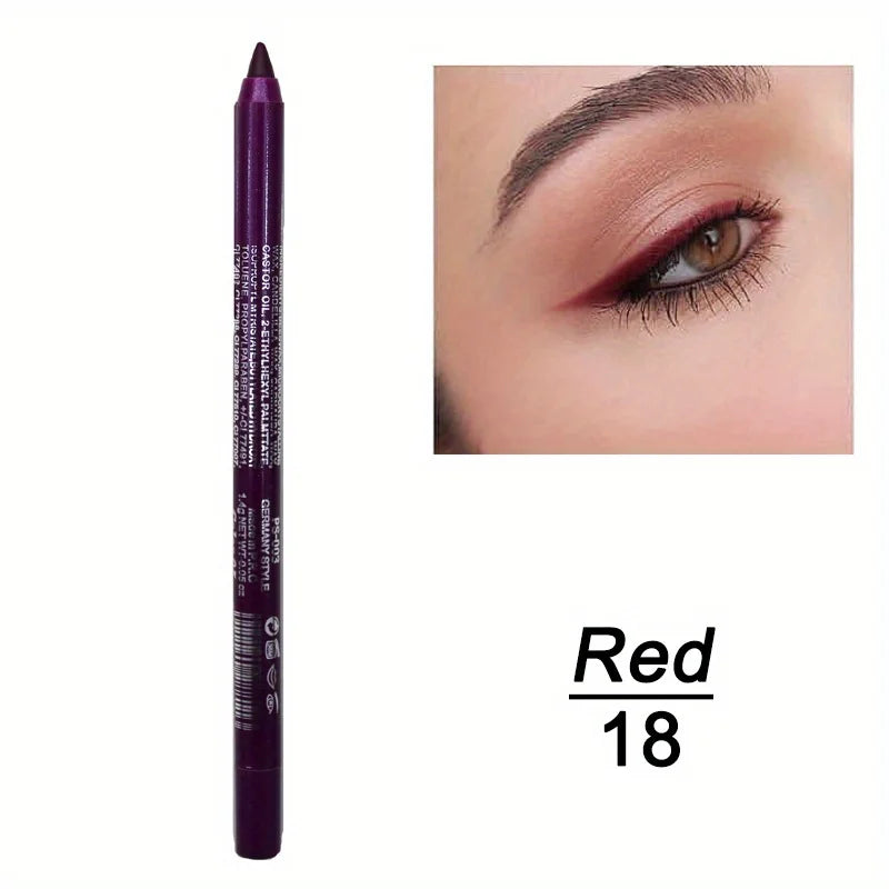 Smudge-Proof High-Shine Waterproof Eyeliner Pencil - Long-Lasting, Ethically Made, Black & Multicolor Options