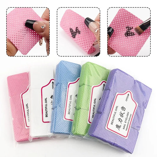 300pcs Lint-Free Eyelash Glue Wipes Paper Gel Remover Clean Month of Bottle Cotton Pads Beauty Cleaning Nail Art Makeup Tools