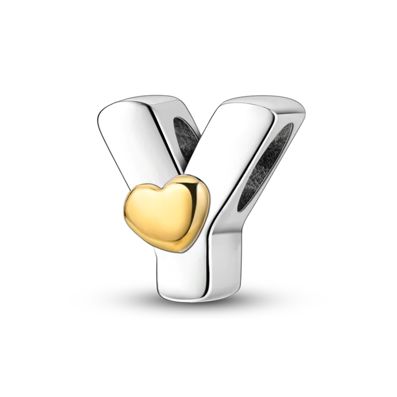 Fit Original Bangle Bracelet DIY A-Z Alphabet Charms Bead 925 Sterling Silver CZ Zircon LOVE Letter Dangle Pendant Jewelry Gift