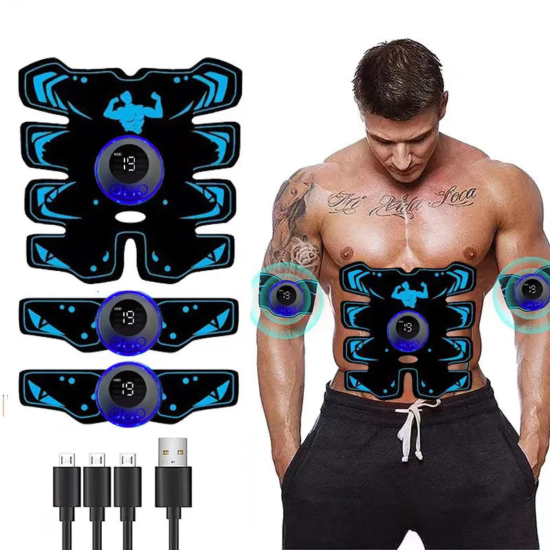 USB Rechargable  Muscle Stimulator ABS Arm 3 IN 1 Trainer Pad Wireless Smart Fitness Abdominal Training Electric Body Slim