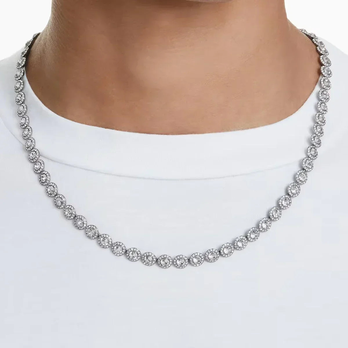 High Quality Women's Classic Happiness Diamond Round Crystal Necklace Set S925 Silver Gorgeous Una Angelic Series Jewelry Set