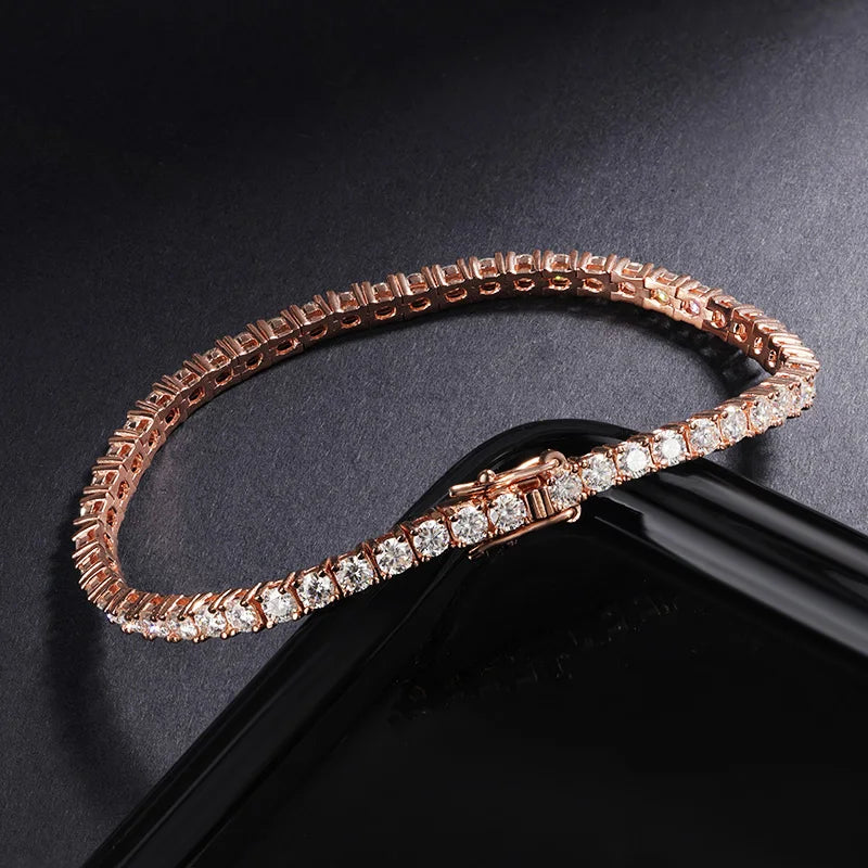 Color Full 2/2.5/3/4/5/6.5mm Moissanite Tennis Bracelet For Women S925 Plated 18K Rose Gold Diamond Link Bracelets