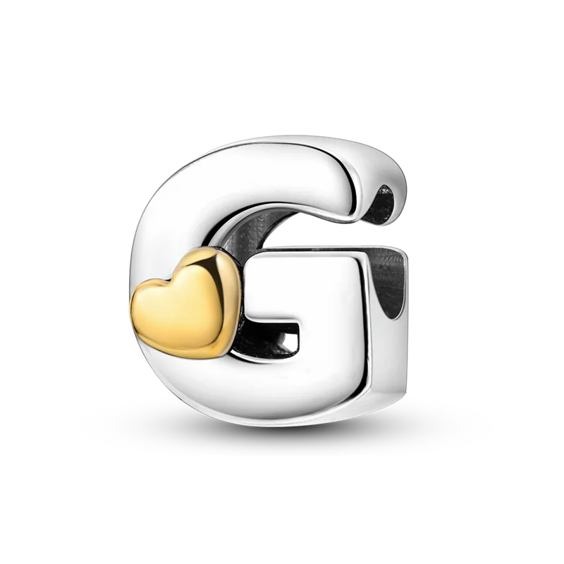 Fit Original Bangle Bracelet DIY A-Z Alphabet Charms Bead 925 Sterling Silver CZ Zircon LOVE Letter Dangle Pendant Jewelry Gift