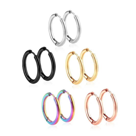 2Pcs Small Hoop Earrings for Women Men