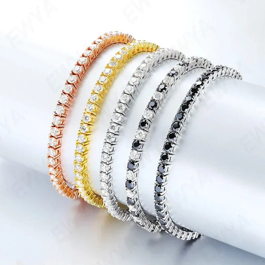 Color Full 2/2.5/3/4/5/6.5mm Moissanite Tennis Bracelet For Women S925 Plated 18K Rose Gold Diamond Link Bracelets