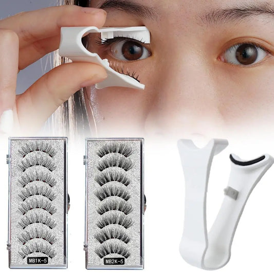3D Natural Magnetic Eyelashes,With 5 Magnetic Lashes Shipping Box Eyelashes Handmade False Gift Reusable Support Drop Magne