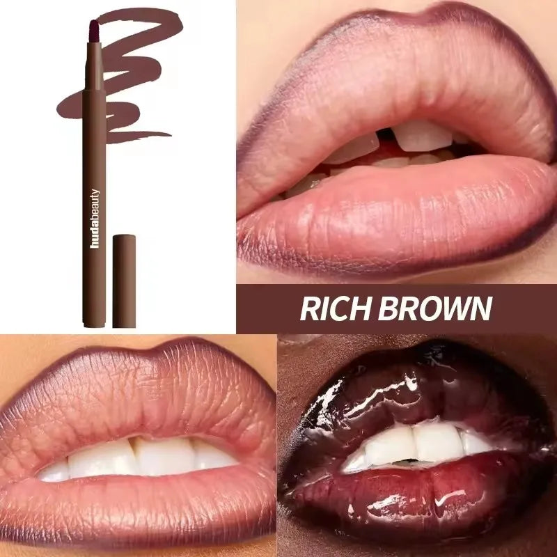 Velvet Brown Lip Liner Pencil Nude Matte Waterproof Non-stick Cup Cherry Red Lip Liner Lip Contour Pen Lipstick Makeup For Woman