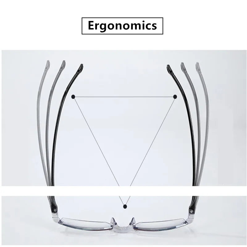 2 Pair New Men Women Rimless Reading Glasses Anti Blue Light Bifocal Far Near Magnification Eyewear Presbyopic Glasses +150 +200