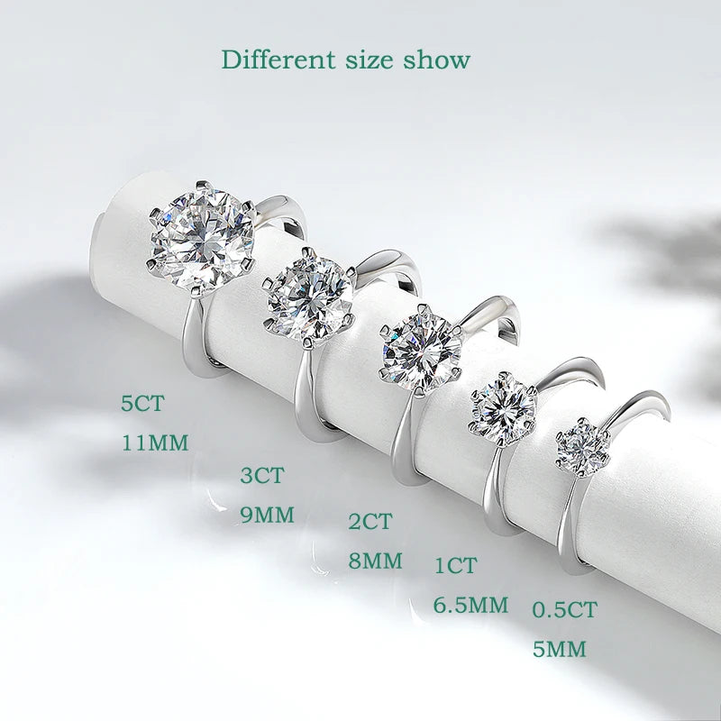 Smyoue Certified 1-5CT Moissanite Ring VVS1 Lab Diamond Solitaire Ring for Women Engagement Promise Wedding Band Jewelry Fine