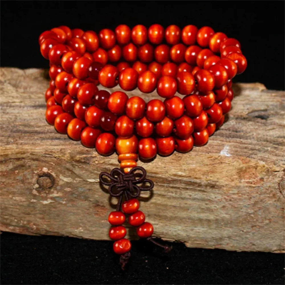 Natural Sandalwood Bracelet  Meditation Bead Bracelet 108 Beads Rosary Hanging Decoration