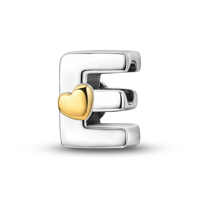 Fit Original Bangle Bracelet DIY A-Z Alphabet Charms Bead 925 Sterling Silver CZ Zircon LOVE Letter Dangle Pendant Jewelry Gift
