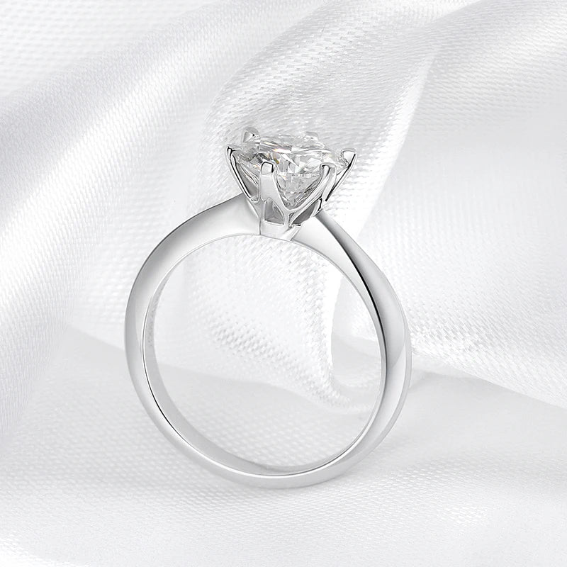 Smyoue Certified 1-5CT Moissanite Ring VVS1 Lab Diamond Solitaire Ring for Women Engagement Promise Wedding Band Jewelry Fine