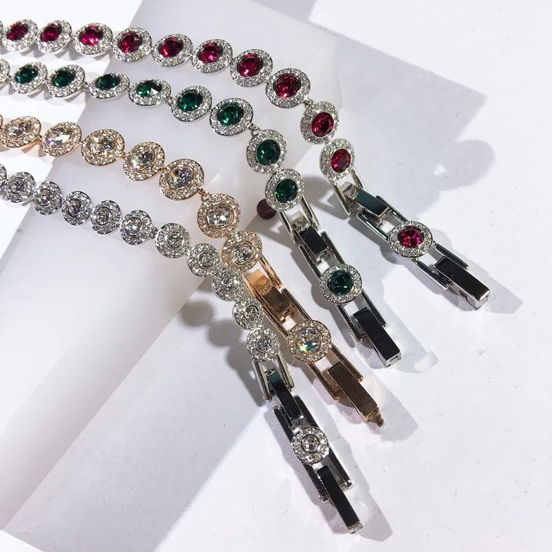 swarovski \ Silver Gold Color Angelic Pave Bracelet for Women Wedding Friends Party Bangles Genuine Crystals from Austria Jewelry