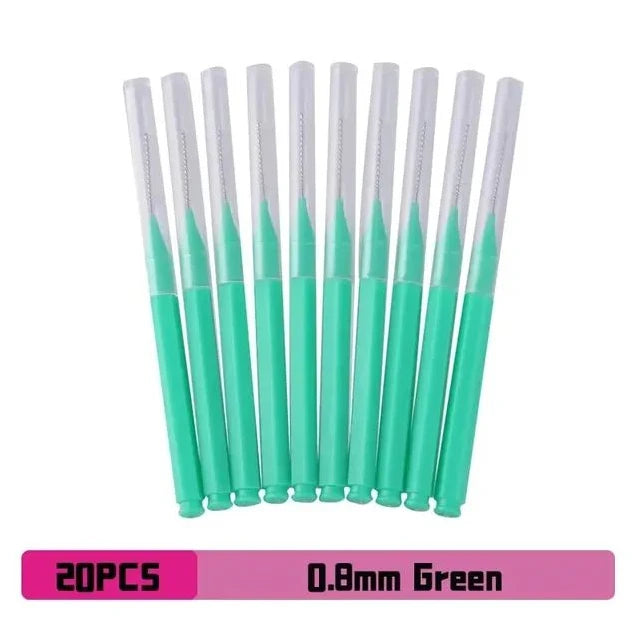Interdental Brush Box Interdental Brush 20 Pieces Clean Tooth Gap Braces Gap Straight Orthodontic Interdental Brush