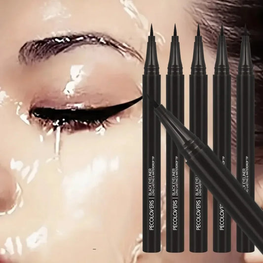5PCS/Set Smooth Liquid Eyeliner Pen, Waterproof, Long-lasting Makeup, Black, Ultra-fine Pen Tip,Create A Charming Eye Makeup - nyx eyeliner